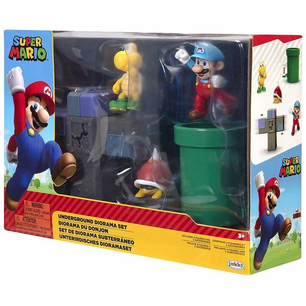 Conjunto e Mini Figuras - Super Mario - Underground - Subterrâneo - Candide Imagem de Conjunto e Mini Figuras - Super Mario - Underground - Subterrâneo - Candide