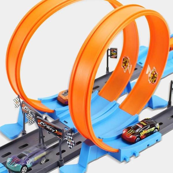 Imagem de Conjunto Educacional de Pista de Corrida de Trem para Meninos - Mini Kit de Carro de Velocidade