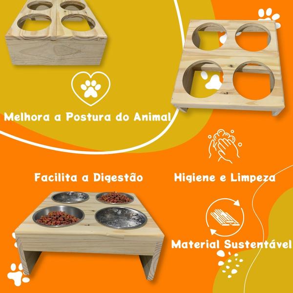 Imagem de Conjunto Elevado de Alimentação para Cães e Gatos Pequenos