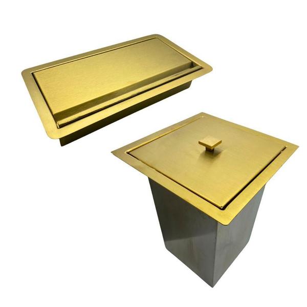 Imagem de Conjunto Embutir Dourado - Aço Inox 4L