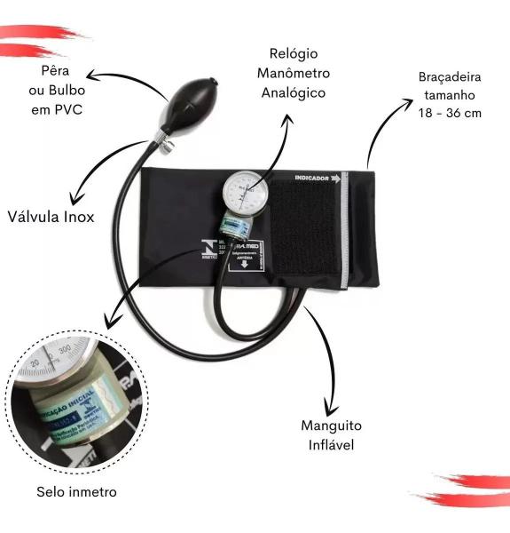 Imagem de Conjunto Enfermagem Aparelho De Pressão Esfigmomanometro Estetoscopio Pa Med