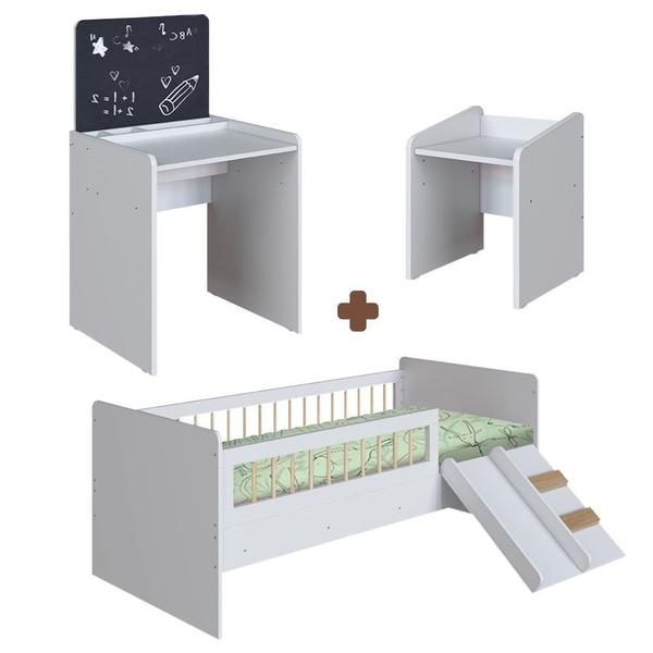 Conjunto Escolinha Infantil Com Cama Montessoriana Branco Melvin Shop Jm Imagem de Conjunto Escolinha Infantil Com Cama Montessoriana Branco Melvin Shop Jm