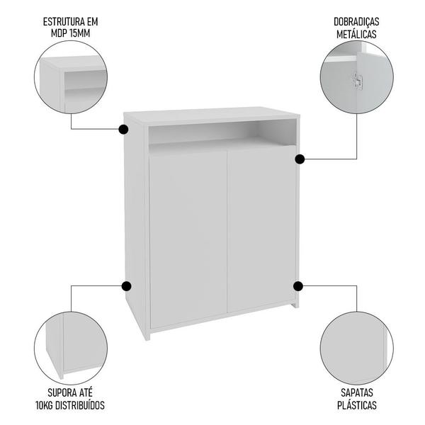 Imagem de Conjunto Escritório Home Office 4 Peças Mity A06 Branco - Mpozenato