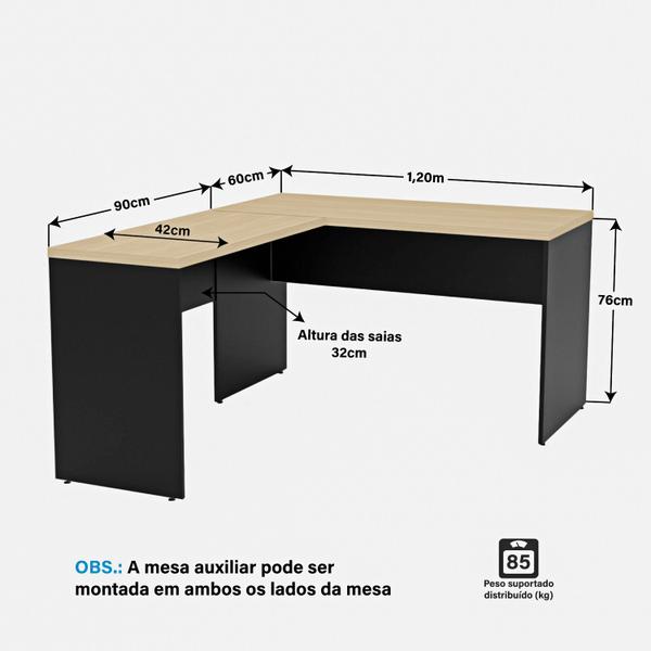 Imagem de Conjunto Escritório Mesa Armários Gaveteiro Moderno Netmobil