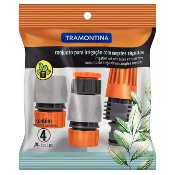 Imagem de Conjunto Esguicho Kit Bico Engate Rápido 4 Peças Tramontina