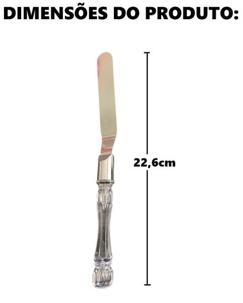 Imagem de Conjunto Espátulas para Bolo 3 Peças Inox Reta Angular e Ponta Fina Amigold