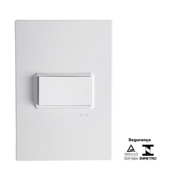 Conjunto Espelho 42 com Interruptor Simples 10A 250V Vivaz - Ilumi Imagem de Conjunto Espelho 42 com Interruptor Simples 10A 250V Vivaz