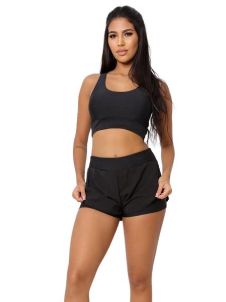 Imagem de Conjunto Esportivo Fitness para Academia Corrida Top e Short 2 em 1 Feminino