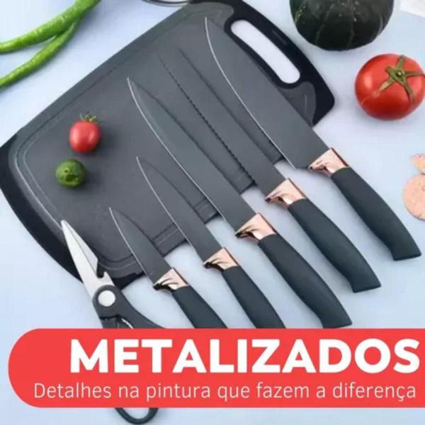 Conjunto Facas Chef Envio Rápido Com Garantia Black - BLACK WATCH Imagem de Conjunto Facas Chef Envio Rápido Com Garantia Black