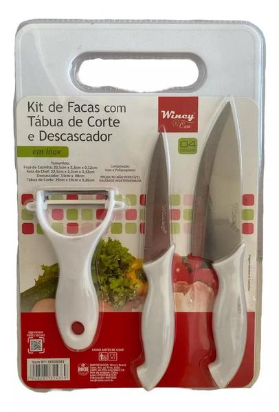 Conjunto Facas De Cozinha Tábua De Corte E Descascador Wincy Imagem de Conjunto Facas De Cozinha Tábua De Corte E Descascador Wincy