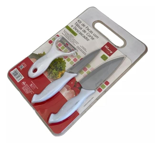 Conjunto Facas De Cozinha Tábua De Corte E Descascador Wincy Imagem de Conjunto Facas De Cozinha Tábua De Corte E Descascador Wincy