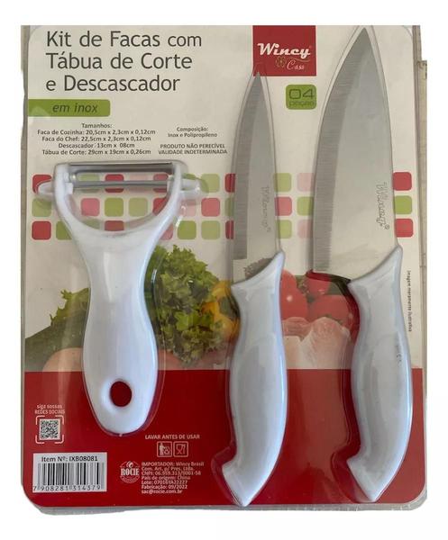 Conjunto Facas De Cozinha Tábua De Corte E Descascador Wincy Imagem de Conjunto Facas De Cozinha Tábua De Corte E Descascador Wincy