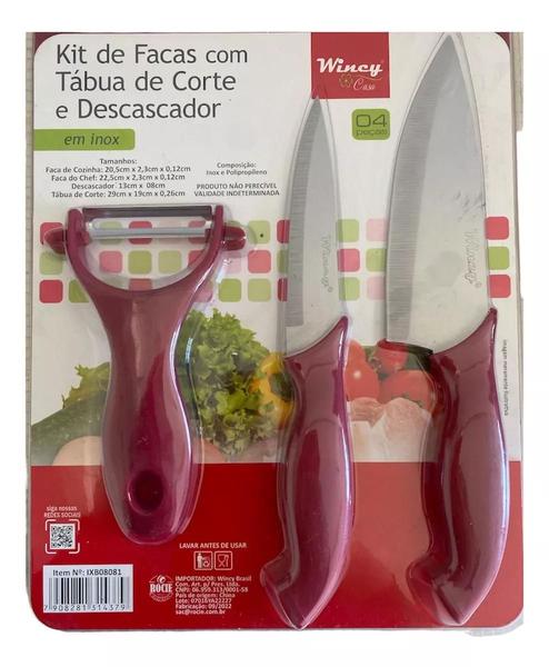 Imagem de Conjunto Facas De Cozinha Tábua De Corte E Descascador Wincy