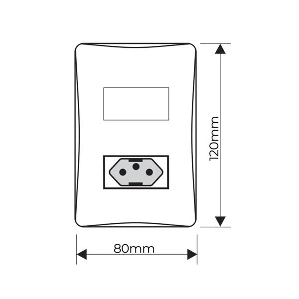 Imagem de Conjunto Fame 1 Tomada 10A + 1 Interruptor Simples Habitat