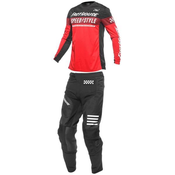 Conjunto fasthouse mx grindhouse vermelho preto Imagem de Conjunto fasthouse mx grindhouse vermelho preto
