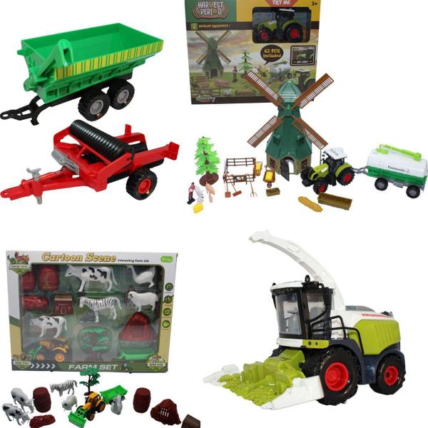 Imagem de Conjunto Fazenda Tratores, Animais, Cercados, Moinho - 78Pc