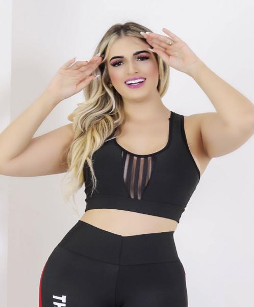 Imagem de Conjunto Feminino Academia Fitness Calça Legging e Top Suplex The Start Oferta Corte Joelho