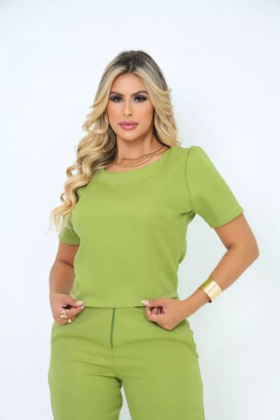 Conjunto Feminino Calça E Blusa Alfaiataria Social Trabalho