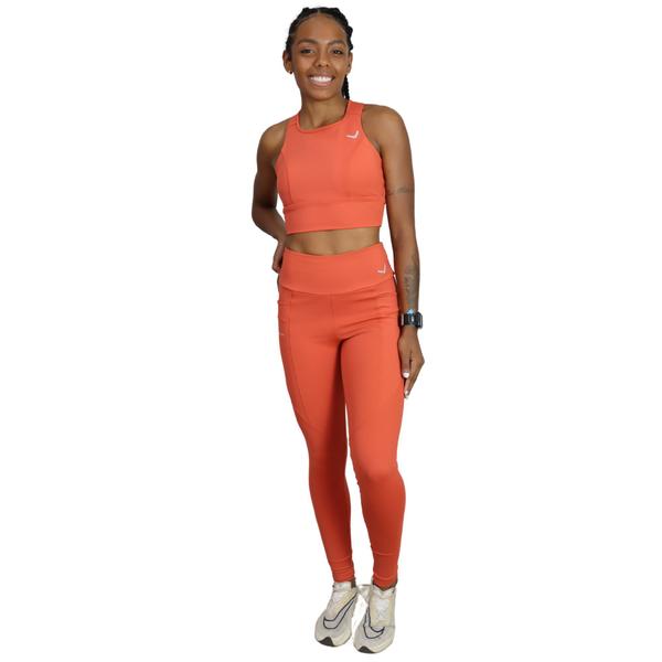 Imagem de Conjunto Feminino Com Sustentação Para Corrida Caminhada Academia Treino Indrills Running Terracota