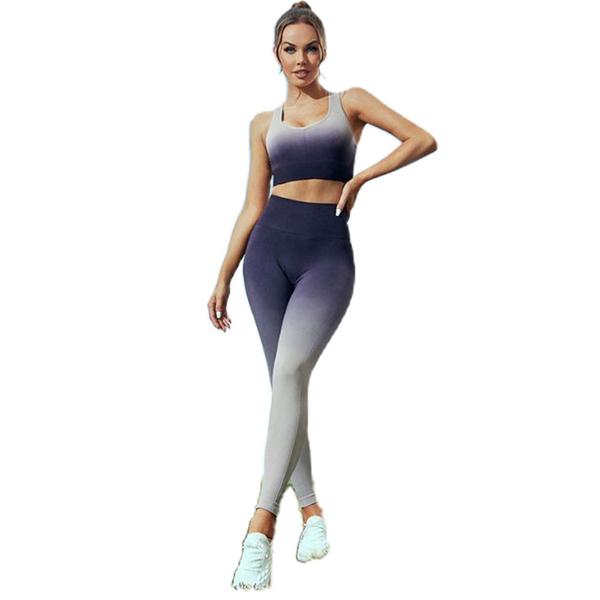 Imagem de Conjunto Feminino Degrade Calça Leg E Top Academia Fitness