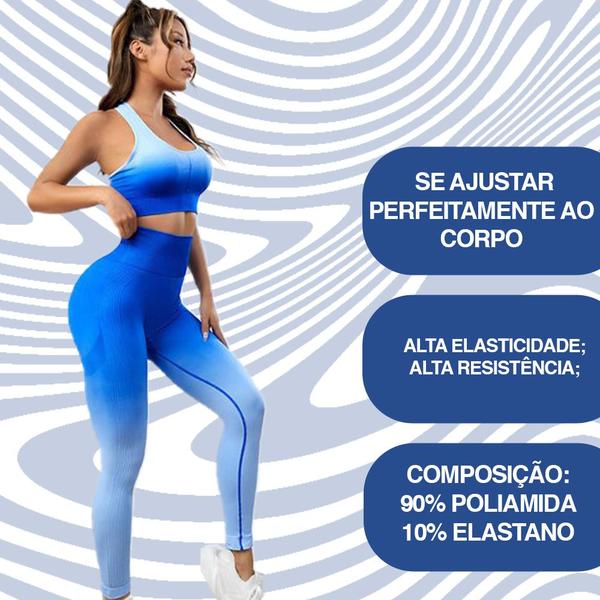 Imagem de Conjunto Feminino Degrade Calça Leg E Top Academia Fitness