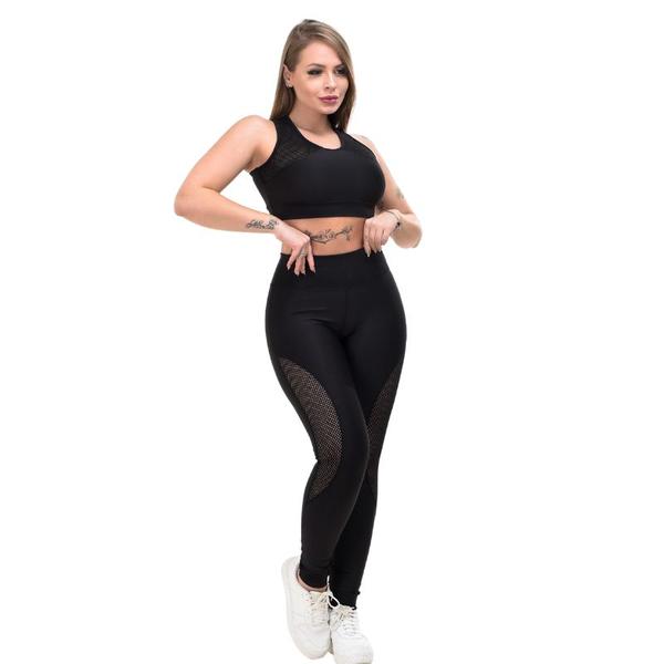 Imagem de Conjunto Feminino Fitness Legging E Top Roupa De Academia