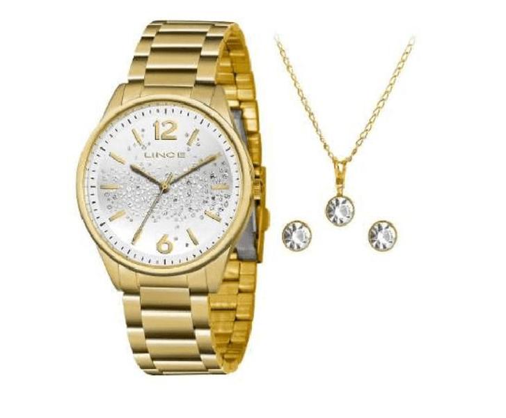 Imagem de Conjunto Feminino Lince + Colar e Brincos Ouro 18k