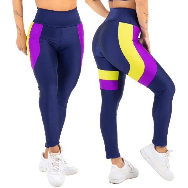 Imagem de Conjunto Feminino Roupa De Academia Tricolo Top Alcinha Bojo