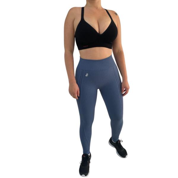 Imagem de Conjunto Feminino Sutia Top Bojo Trifil Tam:44Cor:Preto e Calça Leg Lupo Legging Sport Max Fitness Kit Tam:MCor:Azul