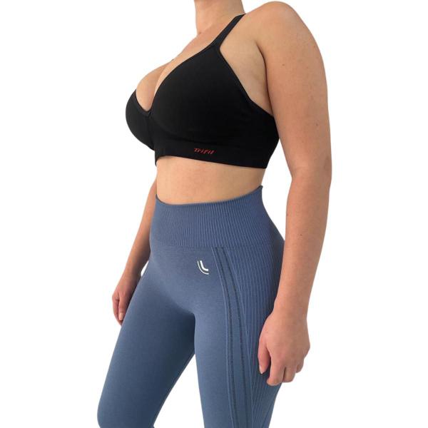 Imagem de Conjunto Feminino Sutia Top Bojo Trifil Tam:46Cor:Preto e Calça Leg Lupo Legging Sport Max Fitness Kit Tam:GGCor:Azul