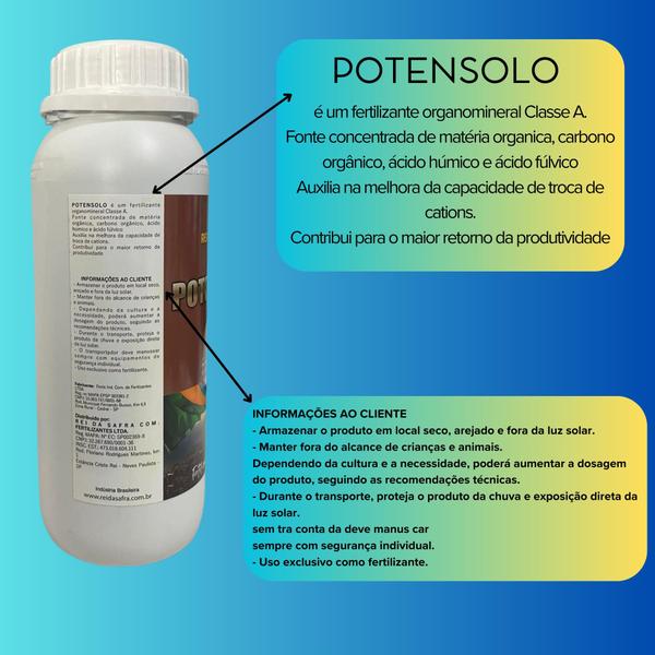 Imagem de Conjunto Fertilizante 3 Litro Potensolo Produtividade Líquido Eco-friendly Hidrossolúvel Turfa Solo Nitrogênio Agricultura Performance Sustentável 