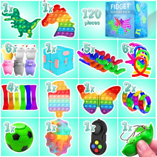Conjunto Fidget Toys MOZACI, pacote com 120 unidades, crianças e adultos, autismo sensorial Imagem de Conjunto Fidget Toys MOZACI, pacote com 120 unidades, crianças e adultos, autismo sensorial
