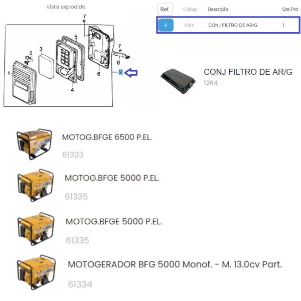 Imagem de Conjunto Filtro de AR Do Motogerador BFG(E) 5000 Buffalo