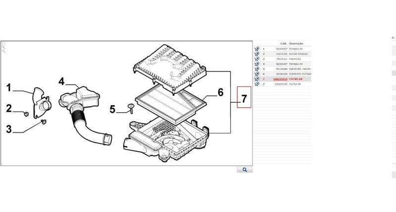 Imagem de Conjunto Filtro De Ar Fiat Argo 1.0 - Original