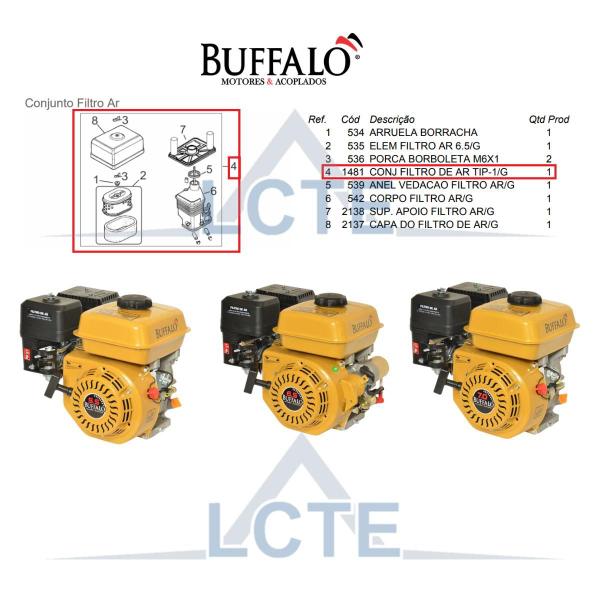 Imagem de Conjunto Filtro De Ar Para motor 7.0HP Toyama Buffalo Branco