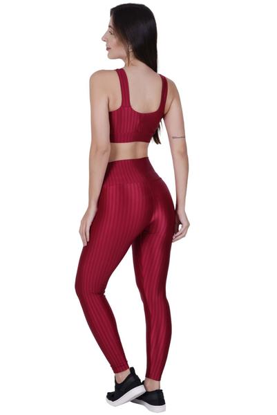 Imagem de Conjunto Fitness 3D Cropped Bojo Removível e Legging Cintura Alta BARBARA