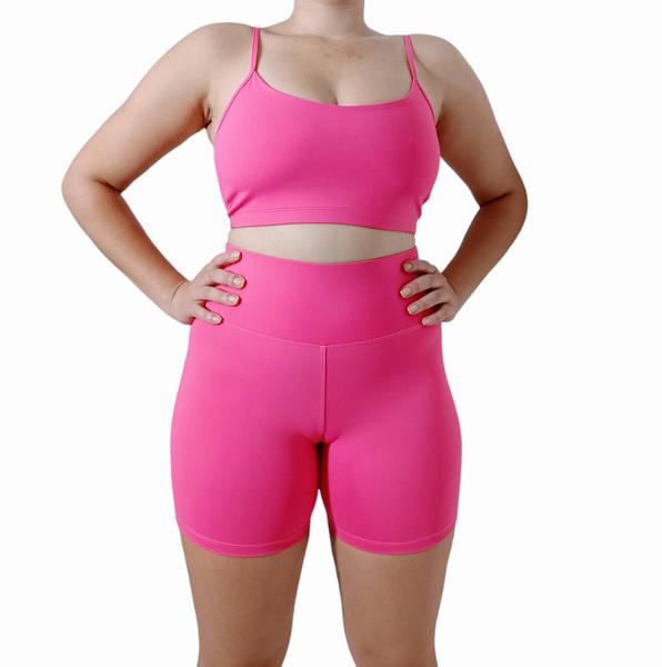 Imagem de Conjunto fitness academia femino térmico shorts top sem bojo