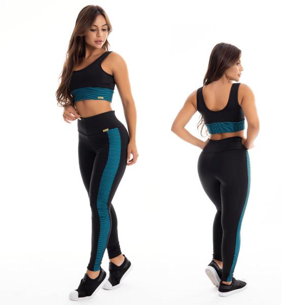 Imagem de Conjunto Fitness Academia Top Calça 3D Feminina Tarelles - T0517 - T0581