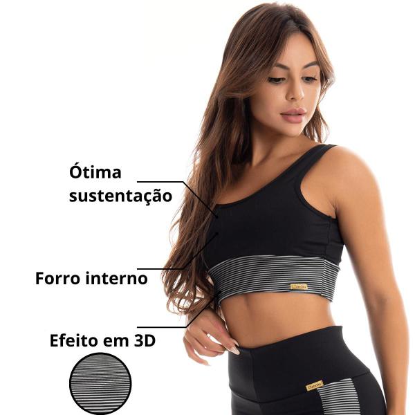 Imagem de Conjunto Fitness Academia Top Calça 3D Feminina Tarelles - T0517 - T0581