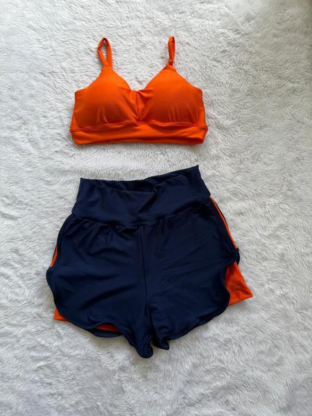 Imagem de Conjunto Fitness Feminino Academia Short duplo e Top c/ bojo