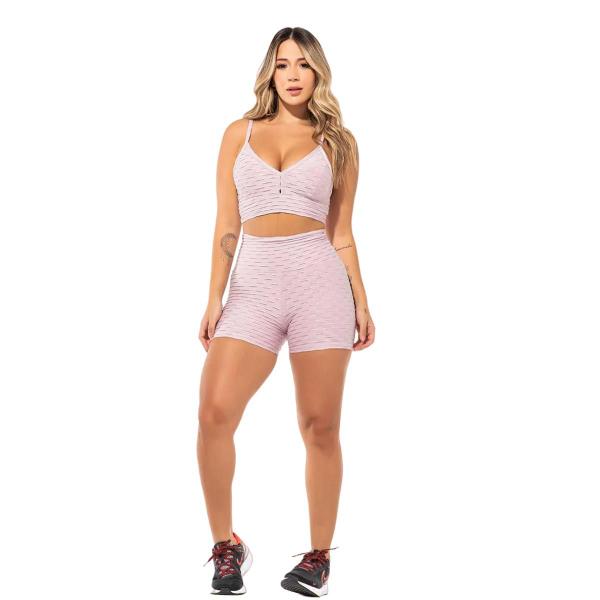 Imagem de Conjunto Fitness Feminino Bubble Lilás Academia WarFit