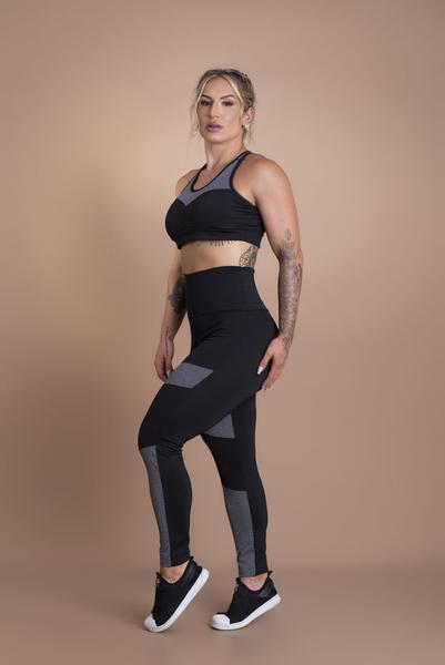 Imagem de Conjunto Fitness Feminino Calça Legging Cintura Alta E Top Tela Moda Treino Academia F7 NEW STYLE