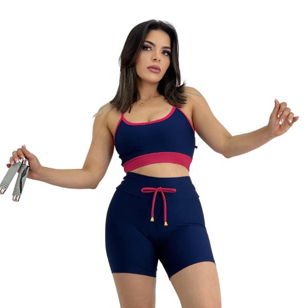 Imagem de Conjunto Fitness Feminino Short e Top Roupa de Academia