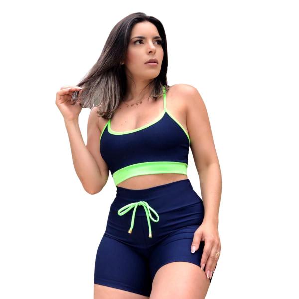 Imagem de Conjunto Fitness Feminino Short e Top Roupa de Academia