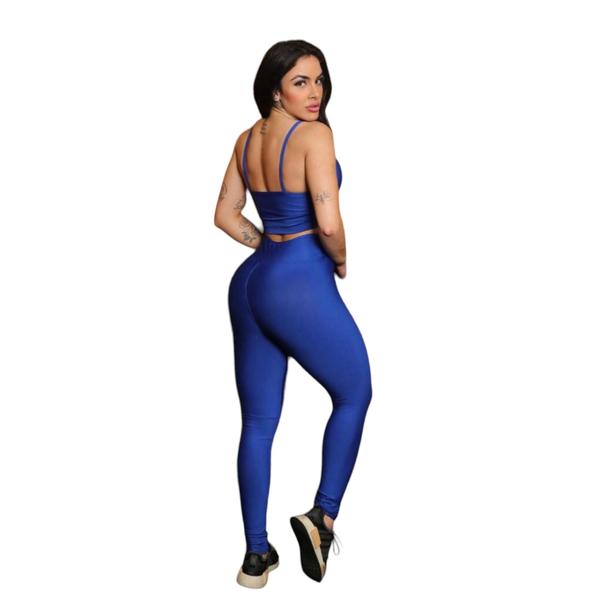 Imagem de CONJUNTO Fitness Feminino TOP ALÇA FINA + Calça LEG BÁSICA Sports Treino Tecido Premium 877