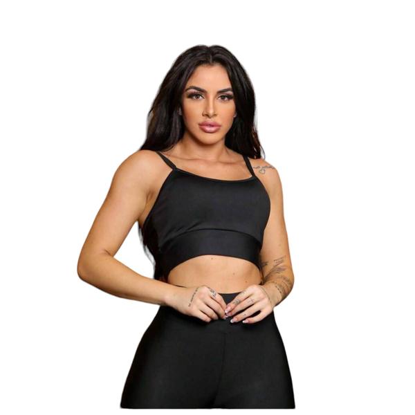 Imagem de CONJUNTO Fitness Feminino TOP ALÇA FINA + Calça LEG BÁSICA Sports Treino Tecido Premium 877