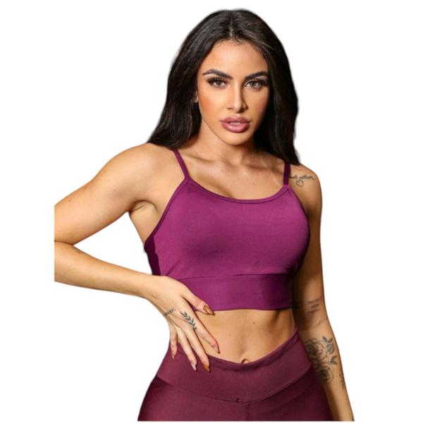 Imagem de CONJUNTO Fitness Feminino TOP ALÇA FINA + Calça LEG BÁSICA Sports Treino Tecido Premium 877