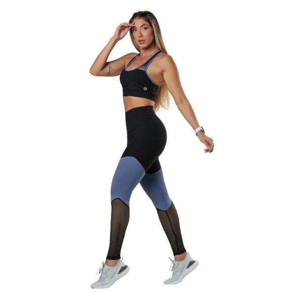 Conjunto Fitness Feminino Top + Calça Legging Zero Transparência Alta Compressão Modeladora UV50+ - GAROTAFIT Imagem de Conjunto Fitness Feminino Top + Calça Legging Zero Transparência Alta Compressão Modeladora UV50+