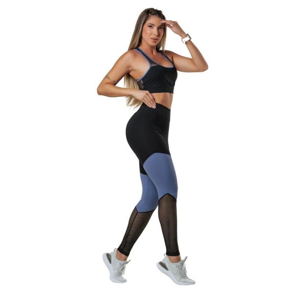 Conjunto Fitness Feminino Top + Calça Legging Zero Transparência Alta Compressão Modeladora UV50+ - GAROTAFIT Imagem de Conjunto Fitness Feminino Top + Calça Legging Zero Transparência Alta Compressão Modeladora UV50+