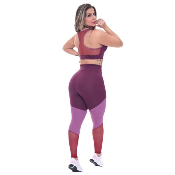 Conjunto Fitness Feminino Top + Calça Legging Zero Transparência Alta Compressão Modeladora UV50+ - GAROTAFIT Imagem de Conjunto Fitness Feminino Top + Calça Legging Zero Transparência Alta Compressão Modeladora UV50+